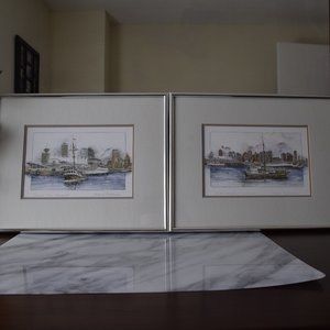 Vancouver Waterfront Framed Prints- Set of 2